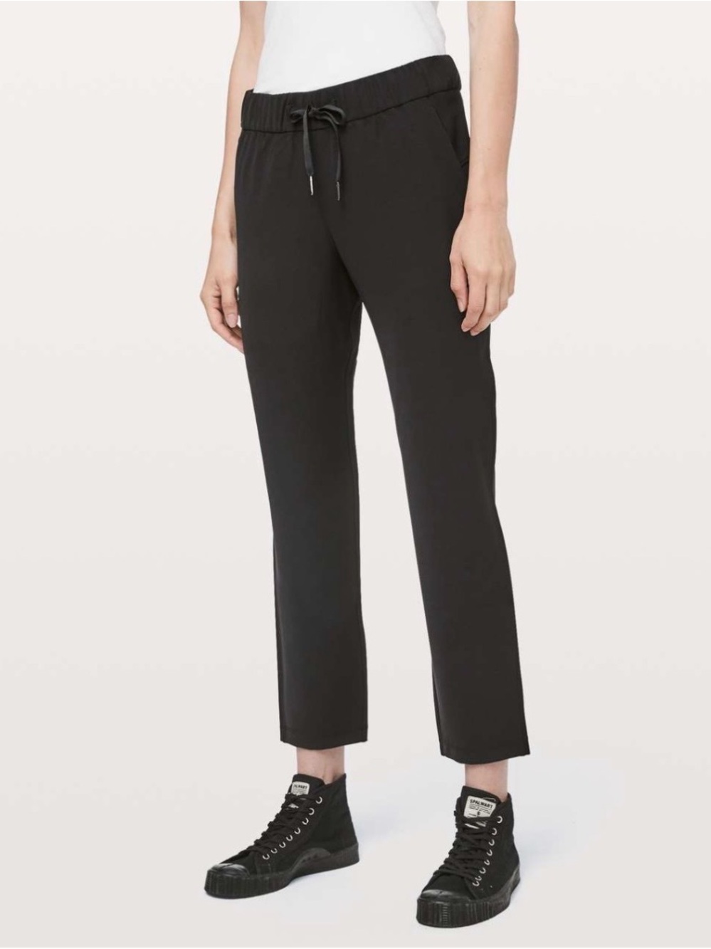 Lululemon On The Fly Pant Woven 27" Black Travel Woven Wrinkle-Free Ankle
